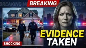 Police seen leaving Annie Guthrie’s home with gloves, brown bags