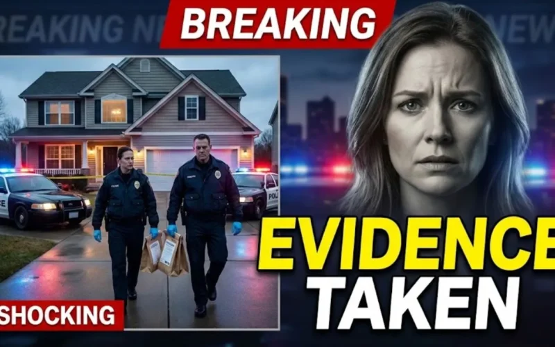 Police seen leaving Annie Guthrie’s home with gloves, brown bags