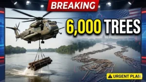 Helicópteros están arrojando troncos sobre ríos de Estados Unidos: más de 6.000 árboles con un objetivo vital