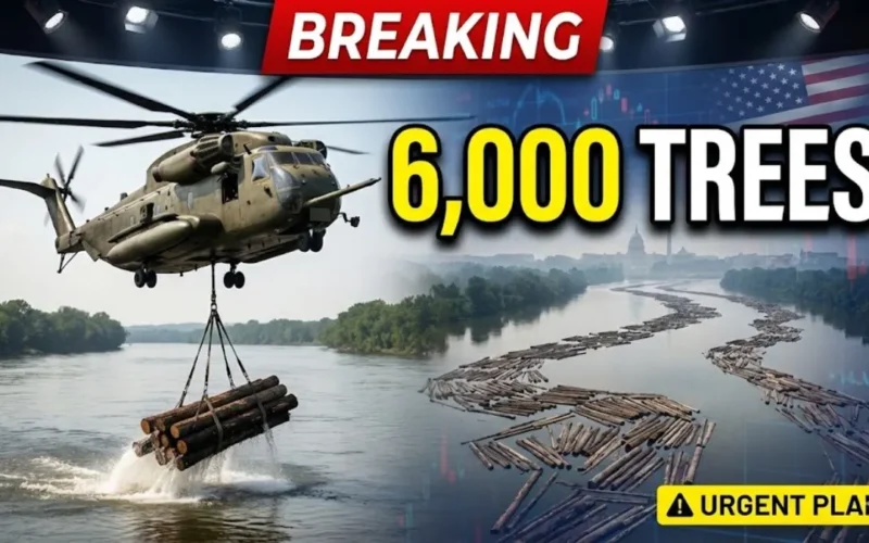 Helicópteros están arrojando troncos sobre ríos de Estados Unidos: más de 6.000 árboles con un objetivo vital